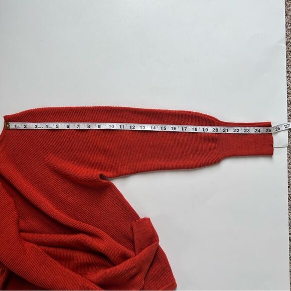 Akini Wool Blend Terracotta Dolman long Sleeve Lightweight Sweater - Picture 11 of 13